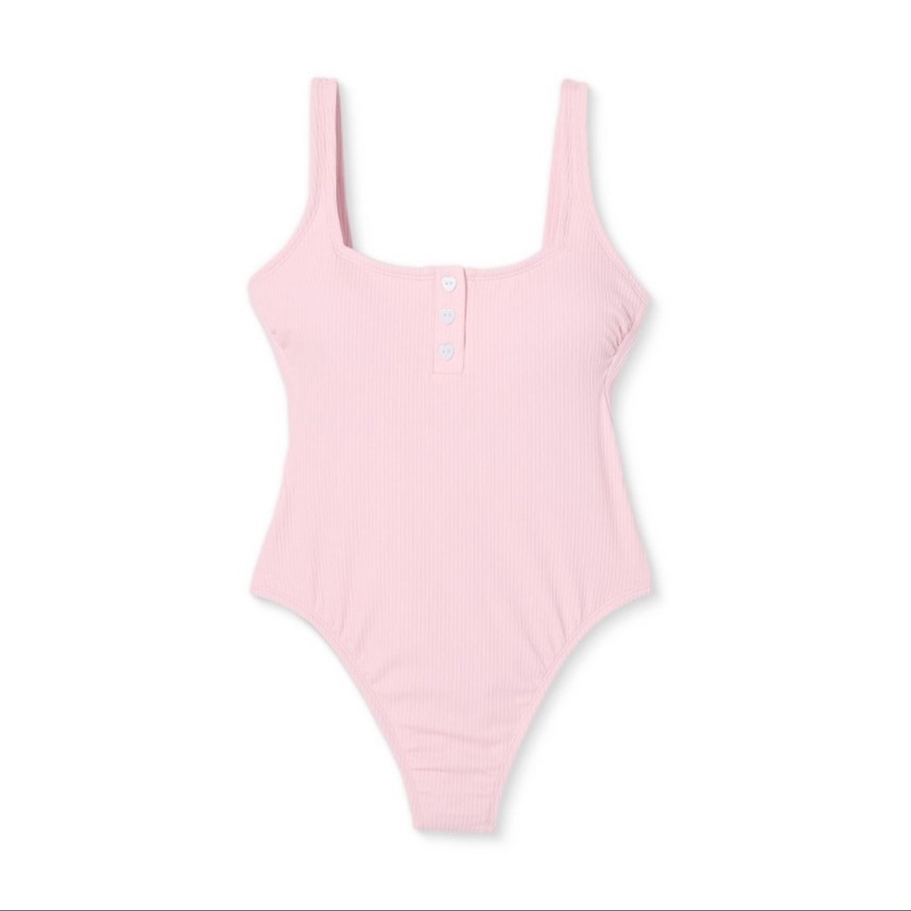 NWT Stoney Clover Lane x Target Women’s Ribbed Henley One Piece Swimsuit- Small